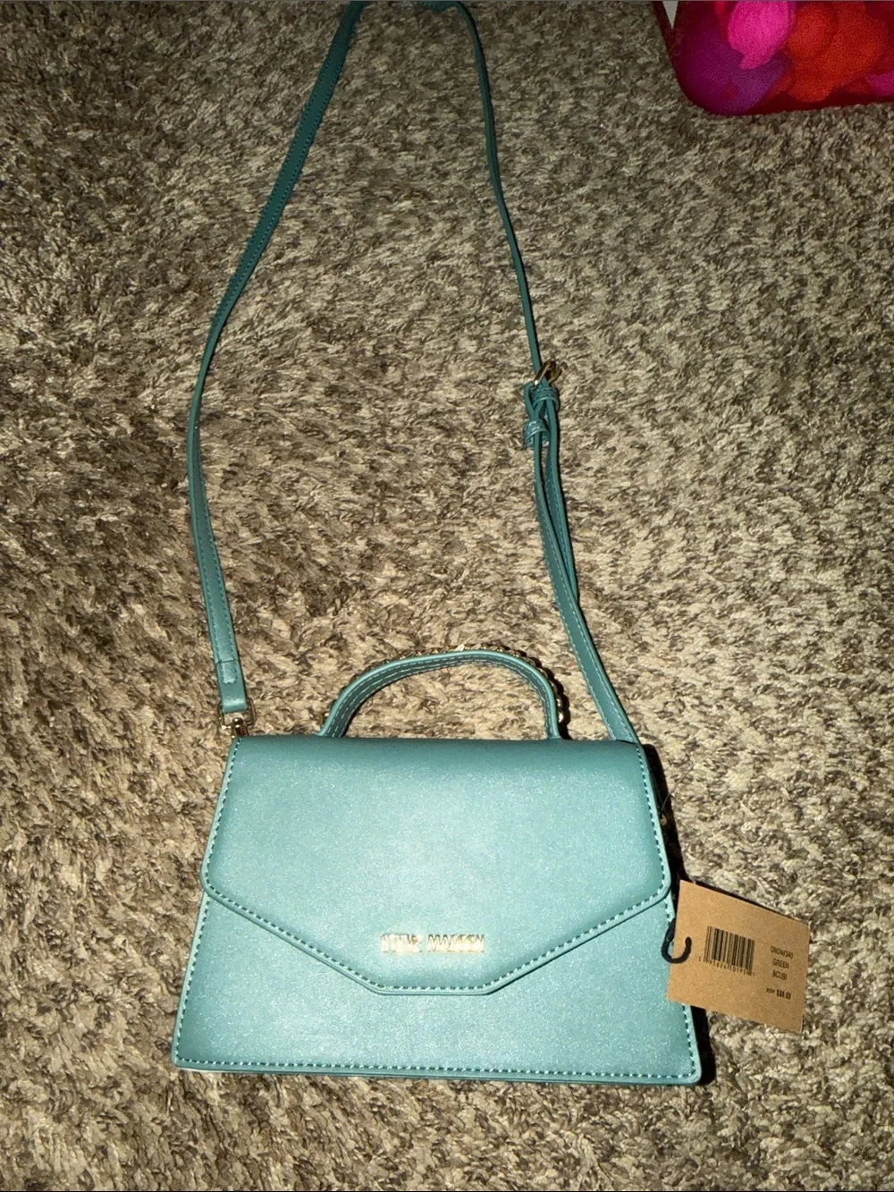 Steve Madden Teal Structured Crossbody Satchel